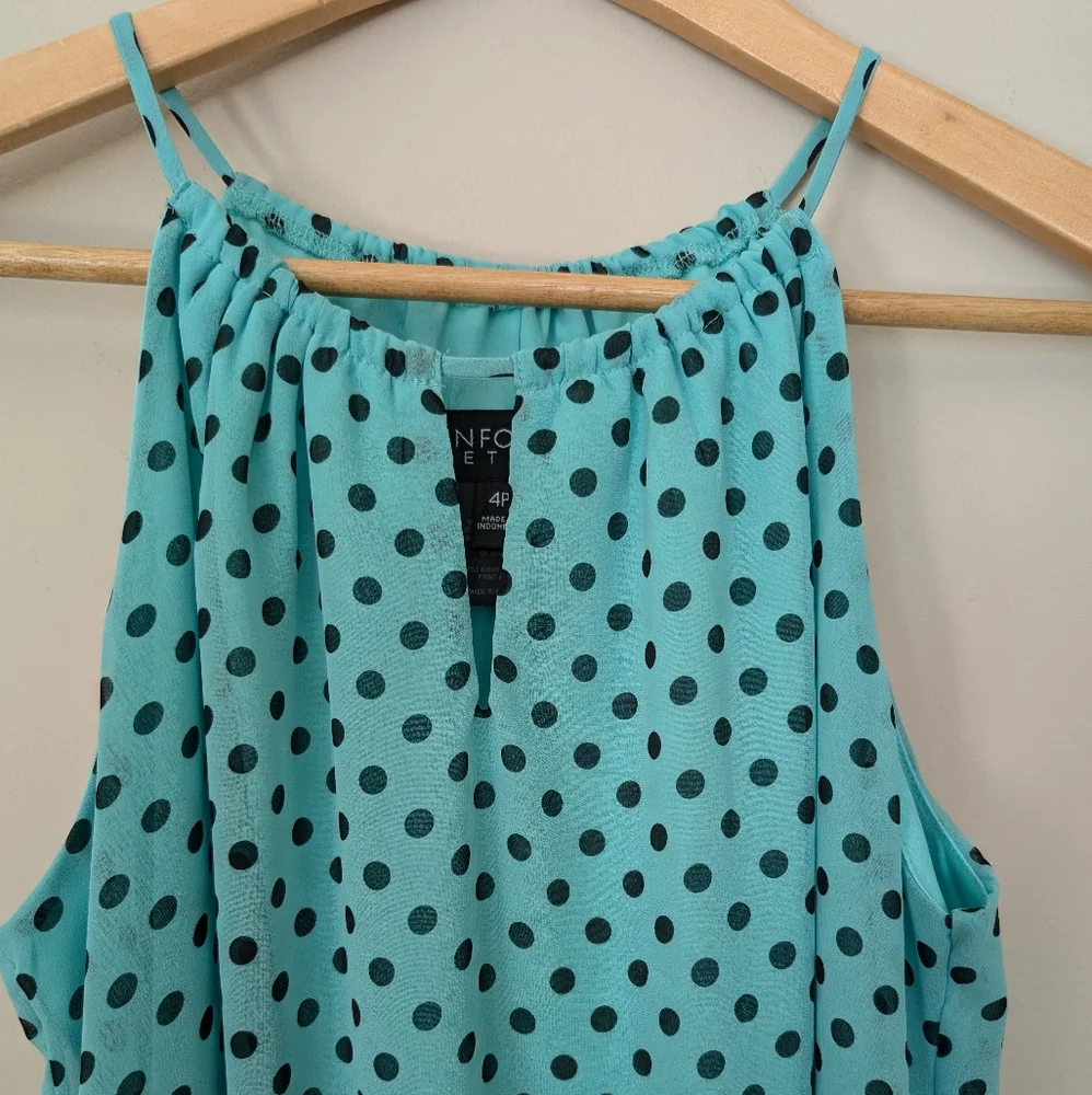 Enfocus Petite Polka Dot Sleeveless Dress - Picture 2 of 5